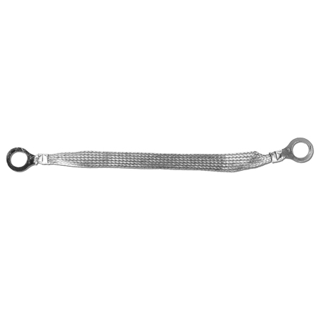 FALCONER ELECTRONICS 8" x 1/2" Braided Ground Straps (1/2" Ring to 1/2" Ring), 5PK 1/2-03-008-5
